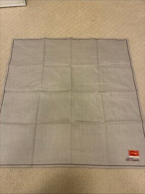 ⁠ST DuPont Paris Cotton Handkerchief Pocket Square Beige Tan Brown Border⁠👝